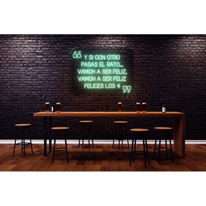 Carteles de Neón Led - Luces de neón "Felices los cuatro"